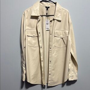NWT Express Cream Lightweight Shirt Jacket